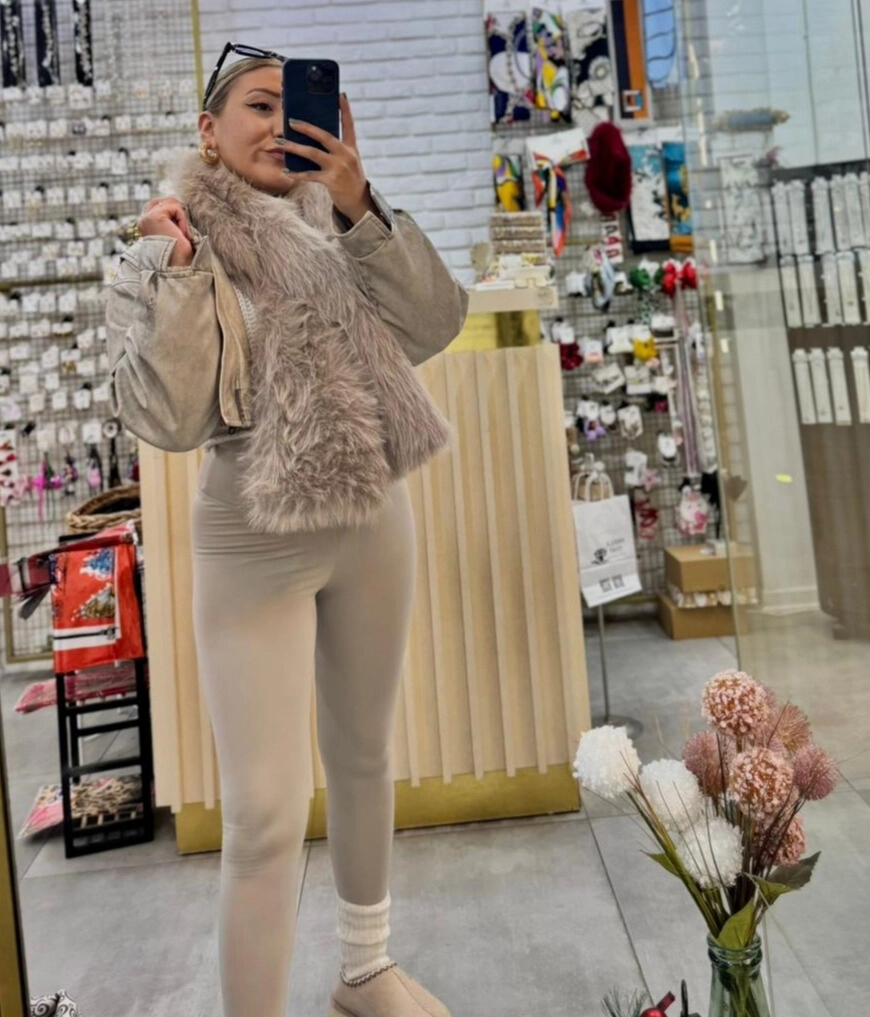 TOPARLAYICI SPOR MODAL KADIN TAYT BEJ