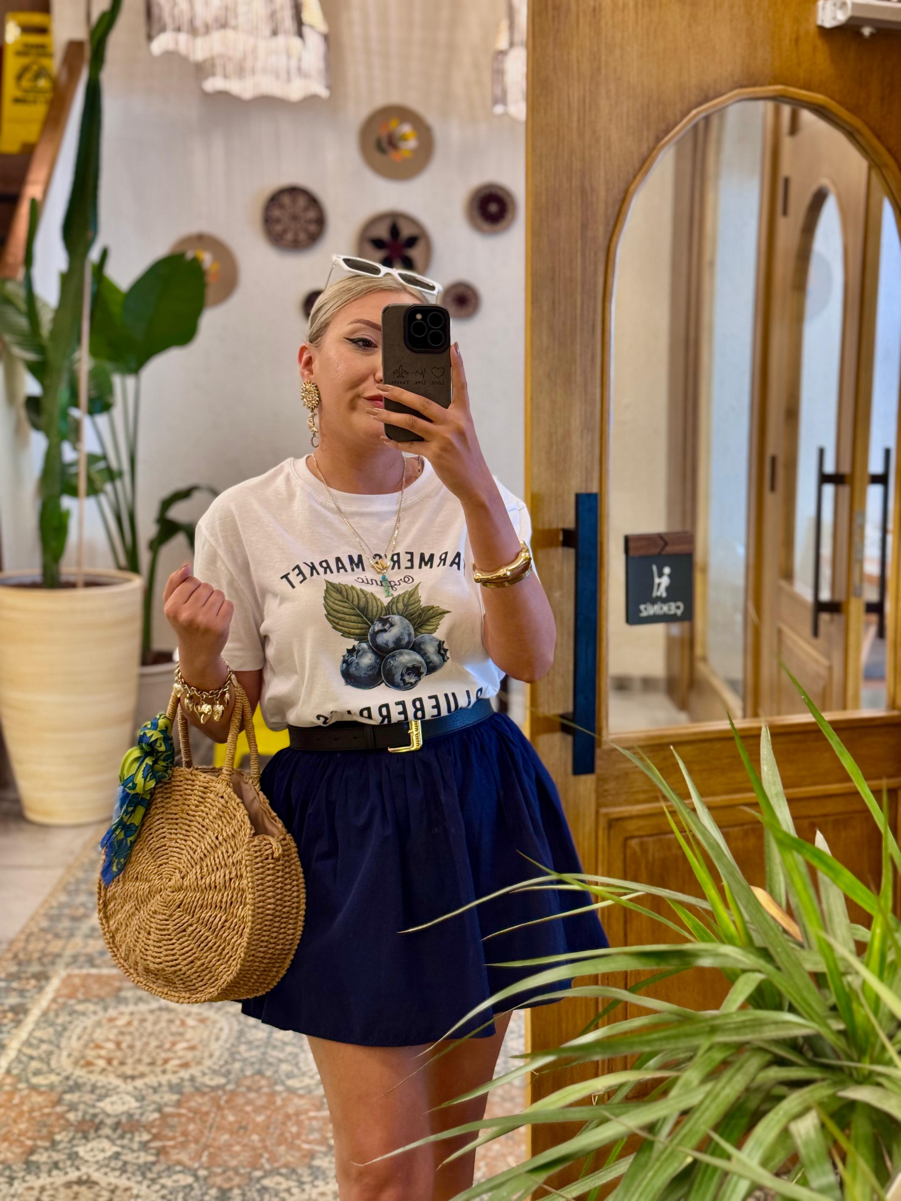 Blueberries Baskılı Tshirt