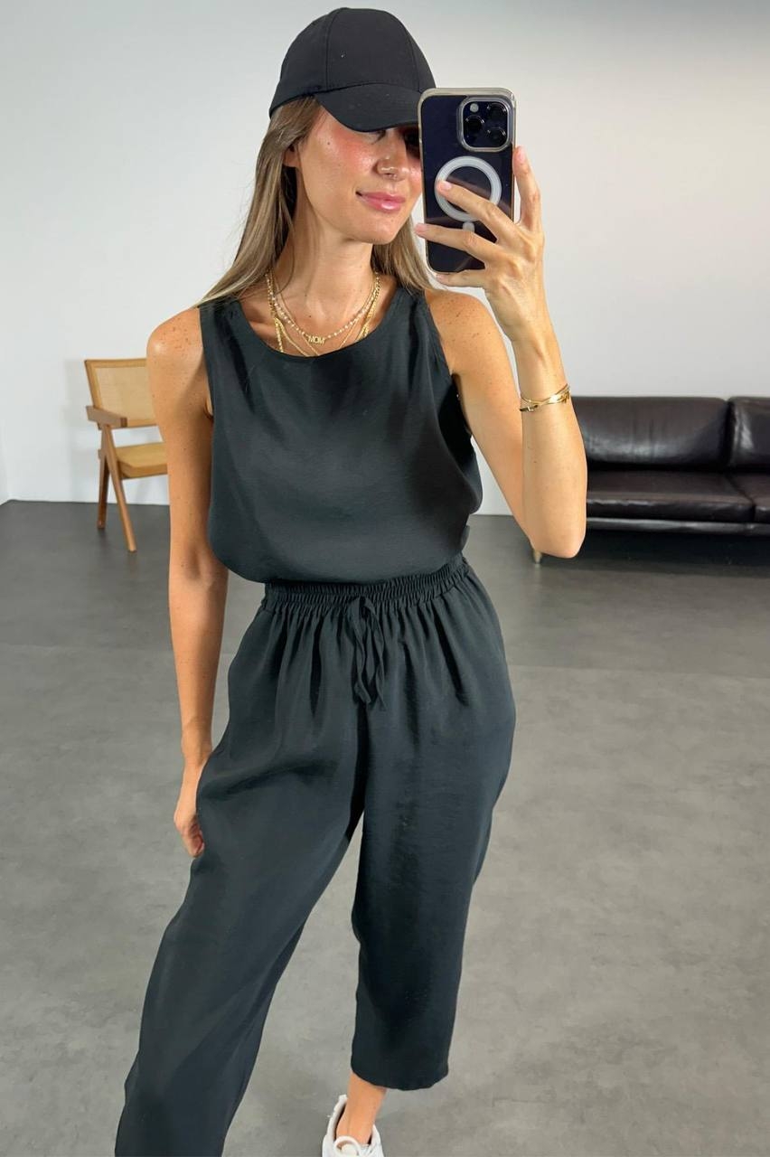 Tensel Kumaş İkili Takım - Antrasit