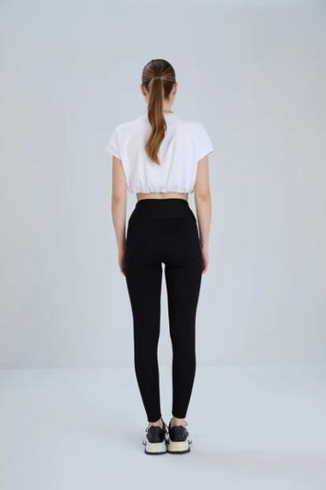 Yüksek Bel Toparlayıcı Kadın Tayt SİYAH