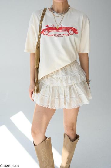 MONTECARLO DESENLİ T-SHIRT EKRU