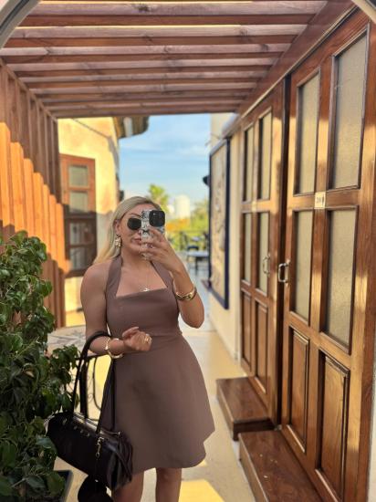 Boyundan Askılı Mini Elbise