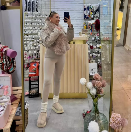 TOPARLAYICI SPOR MODAL KADIN TAYT BEJ