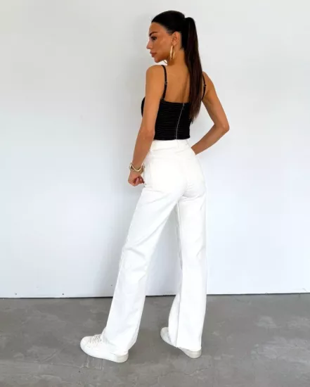 KOT FORM PAMUKLU PANTOLON EKRU