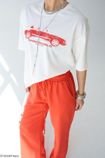 MONTECARLO DESENLİ T-SHIRT EKRU