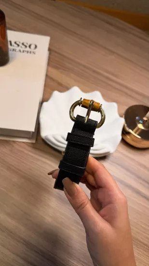 AHŞAP YAKMA TOKALI KADIN KEMER SİYAH