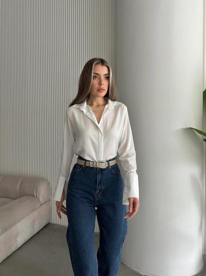 ASHLEY PAT KOL İPEK POPLİN GÖMLEK BEYAZ