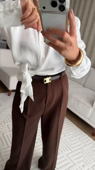 PALAZZO PANTOLON KAHVERENGİ