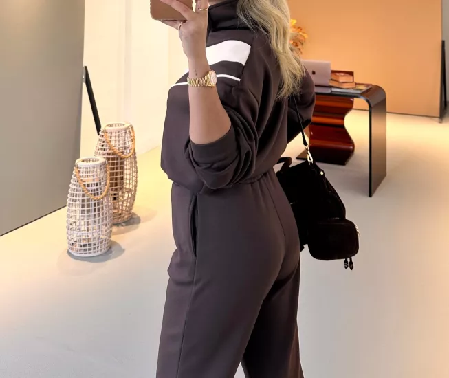 GARNİLİ MODAL KADIN KAHVE EŞOFMAN TAKIM