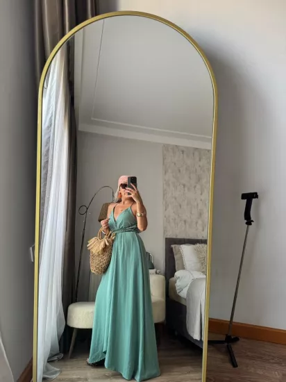 Deri Kordonlu Elbise