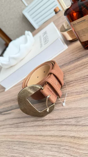 BÜYÜK YUVARLAK TOKALI KADIN KEMER KAHVERENGİ