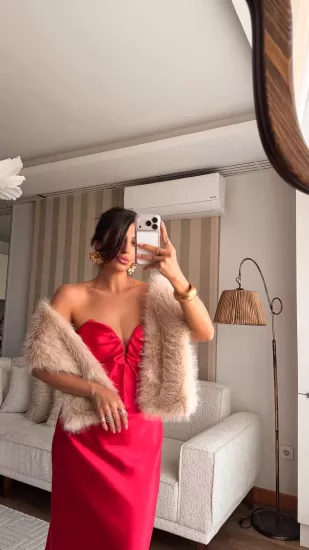 GEÇME DETAYLI SUNİ KÜRK ATKI BEJ