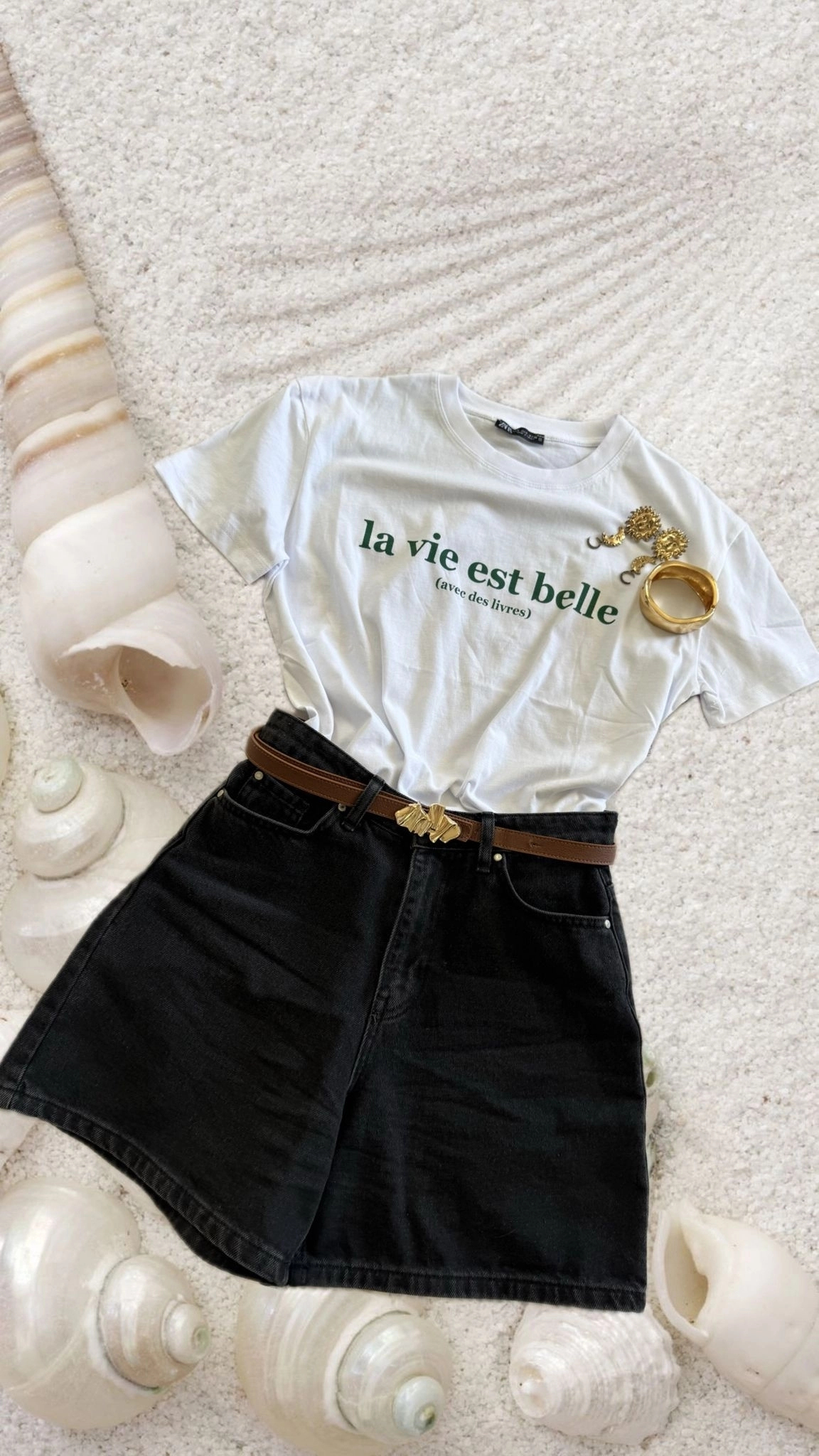 La vie est belle Baskılı Tshirt