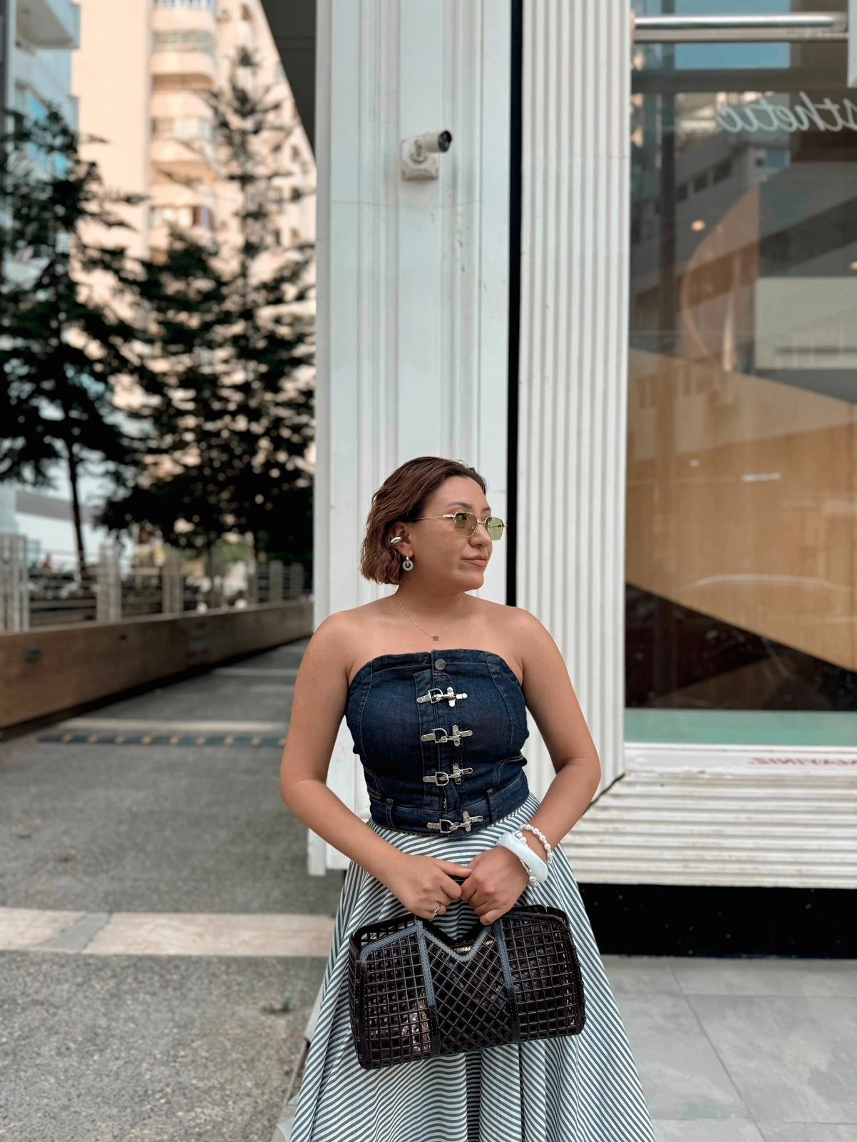 KANCA DETAYLI DENIM KOT KADIN BÜSTİYER